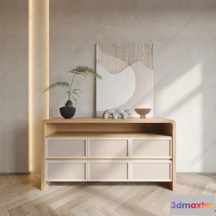 1364348 - Side Cabinet and Racks - 3D Models for Interior - 076 3D Max