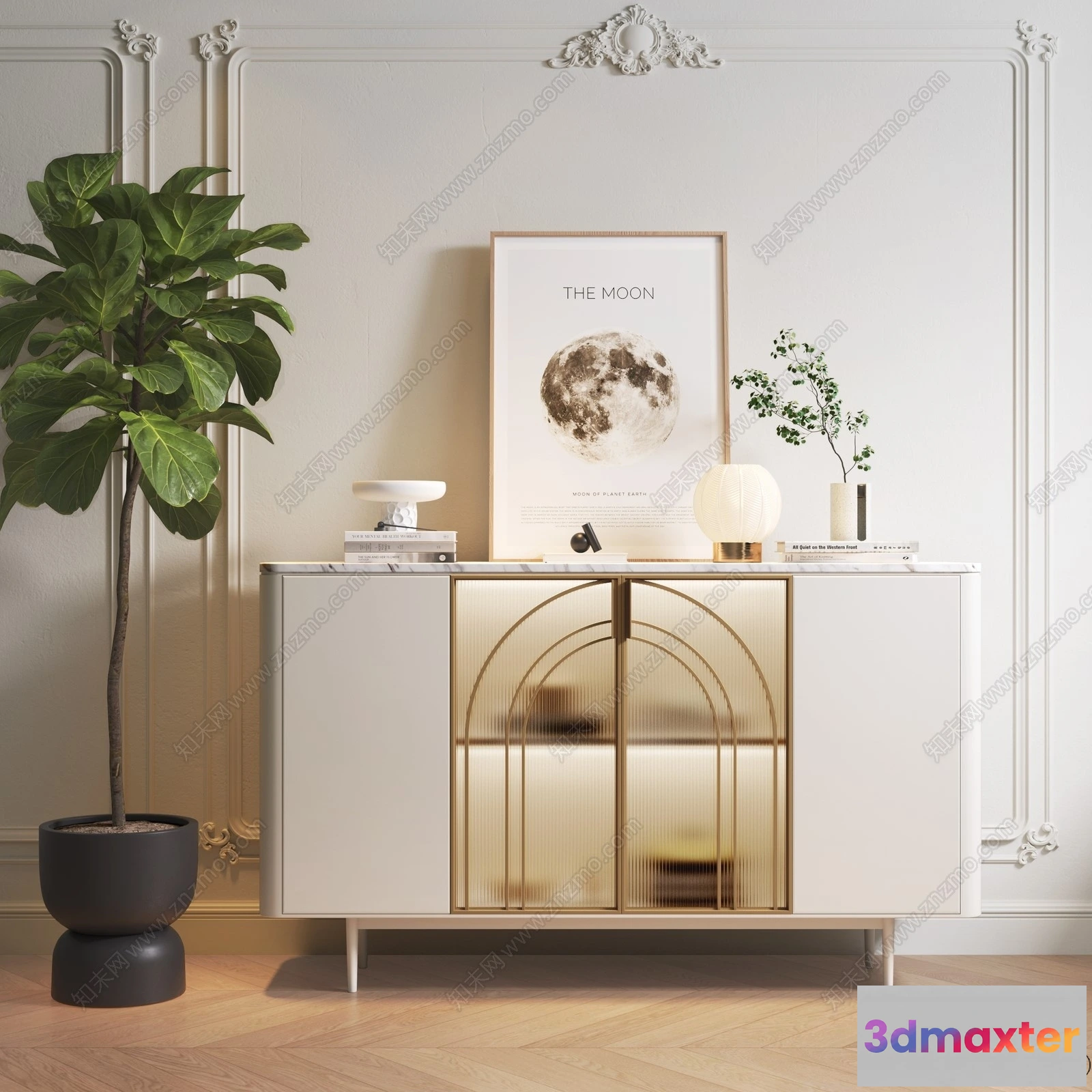 1364948 - Side Cabinet and Racks - 3D Models for Interior - 085 3D Max