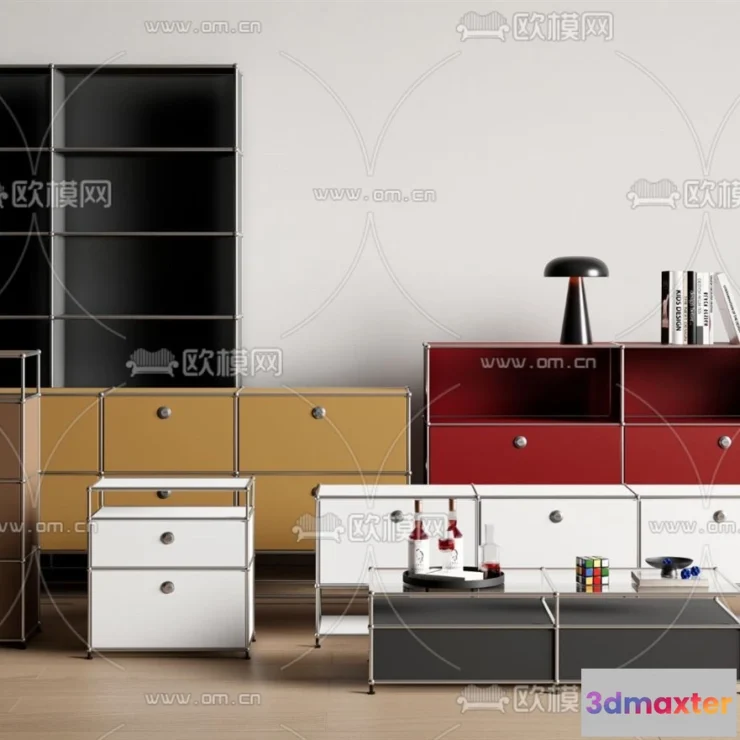 1365203 - Side Cabinet and Racks - 3D Models for Interior - 089 3D Max