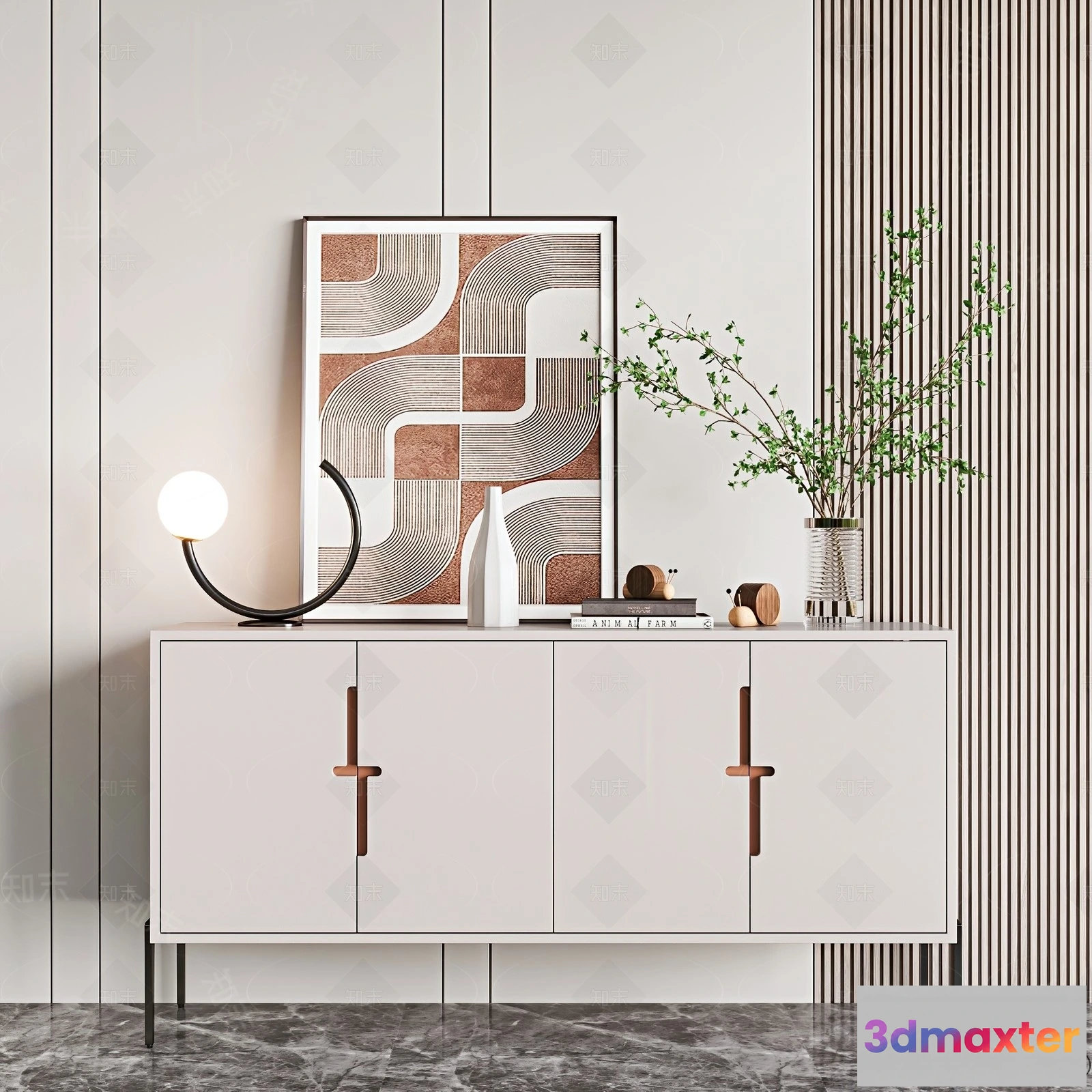 1365330 - Side Cabinet and Racks - 3D Models for Interior - 091 3D Max