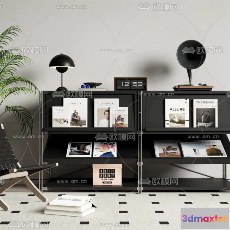 1365467 - Side Cabinet and Racks - 3D Models for Interior - 093 3D Max