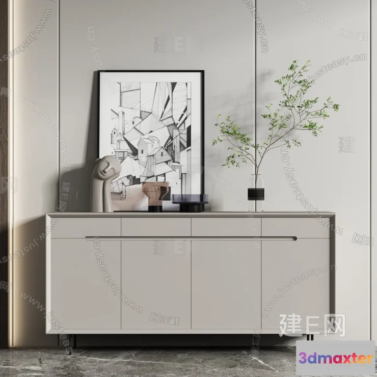 1366205 - Side Cabinet and Racks - 3D Models for Interior - 104 3D Max