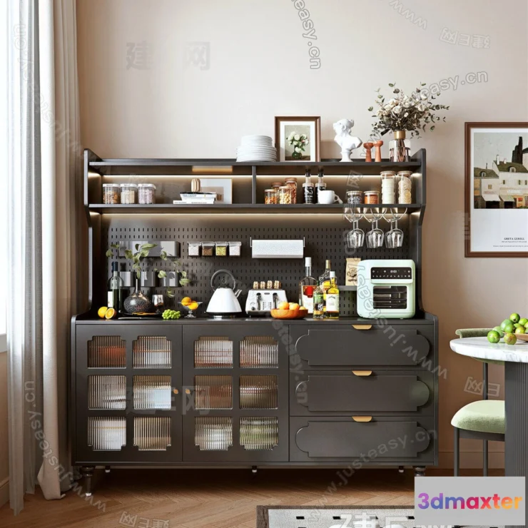 1366606 - Side Cabinet and Racks - 3D Models for Interior - 110 3D Max