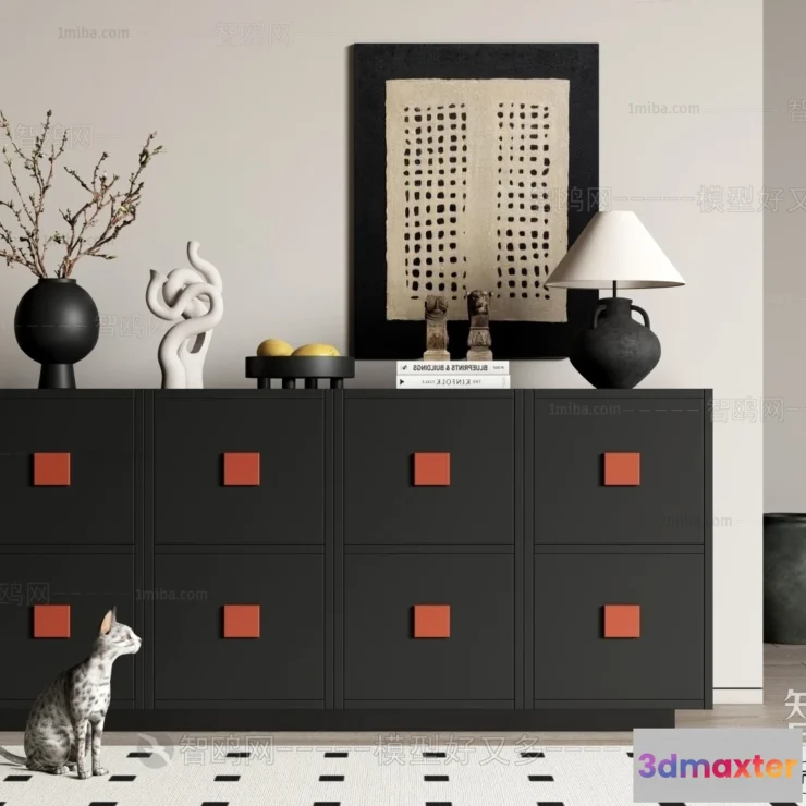 1366942 - Side Cabinet and Racks - 3D Models for Interior - 115 3D Max