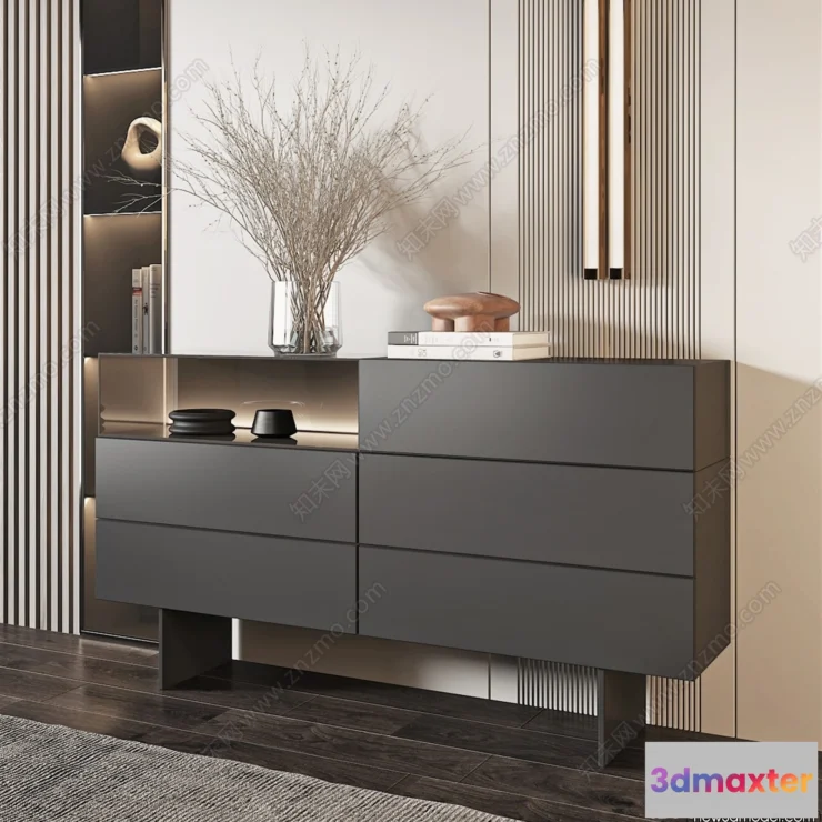 1367682 - Side Cabinet and Racks - 3D Models for Interior - 126 3D Max