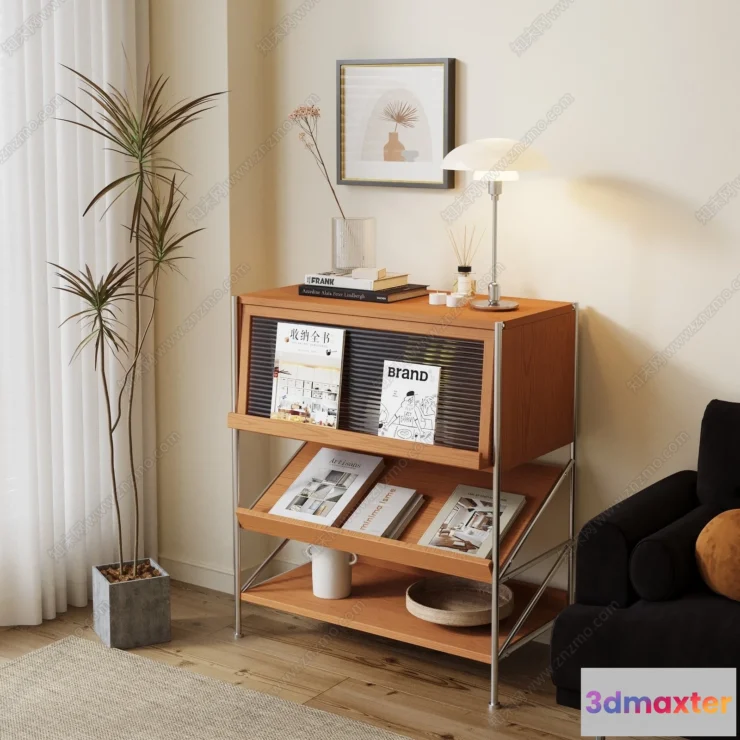 1367807 - Side Cabinet and Racks - 3D Models for Interior - 128 3D Max