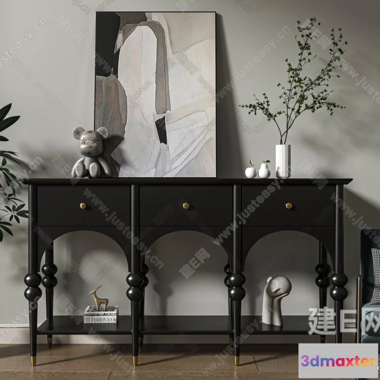 1367875 - Side Cabinet and Racks - 3D Models for Interior - 129 3D Max