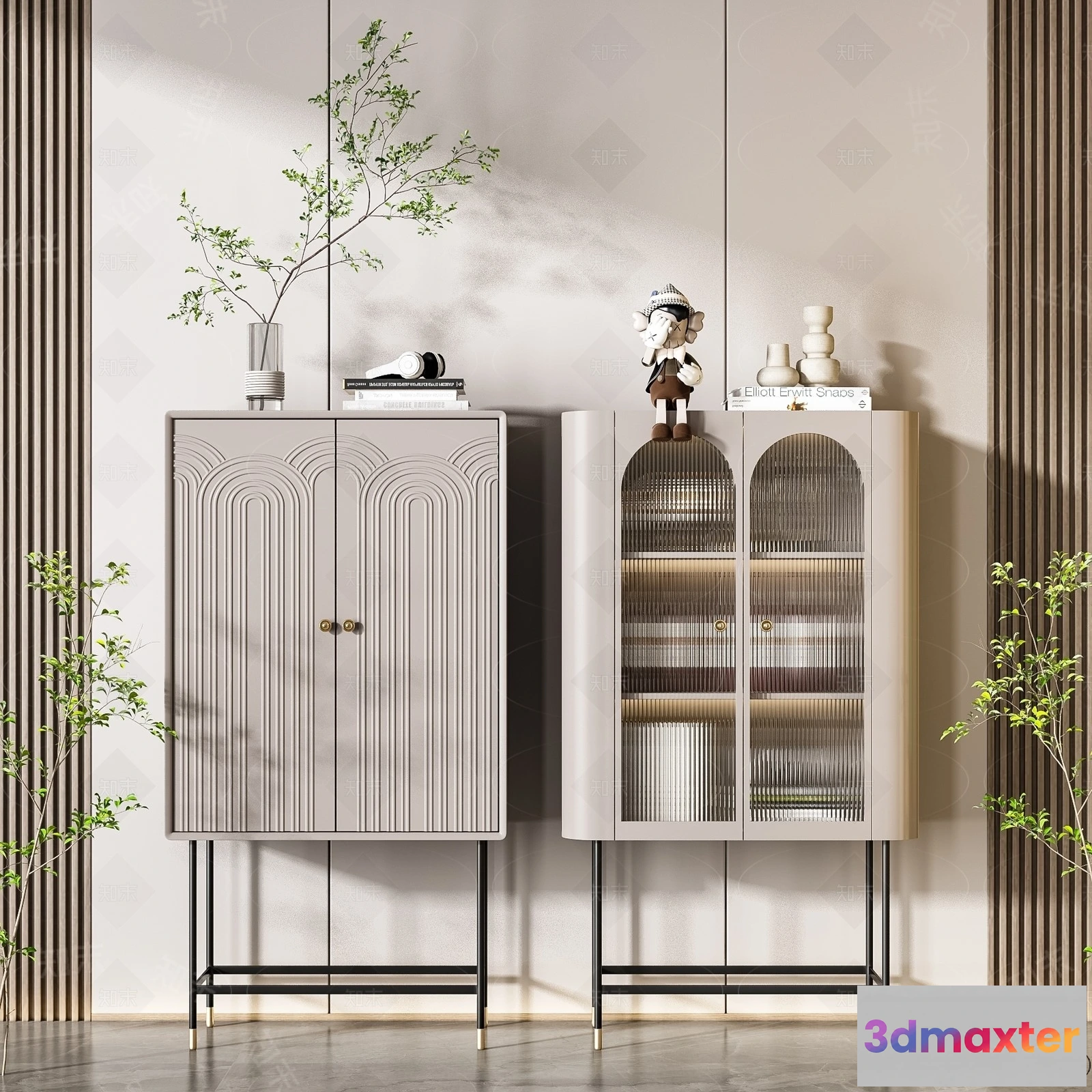 1368003 - Side Cabinet and Racks - 3D Models for Interior - 131 3D Max