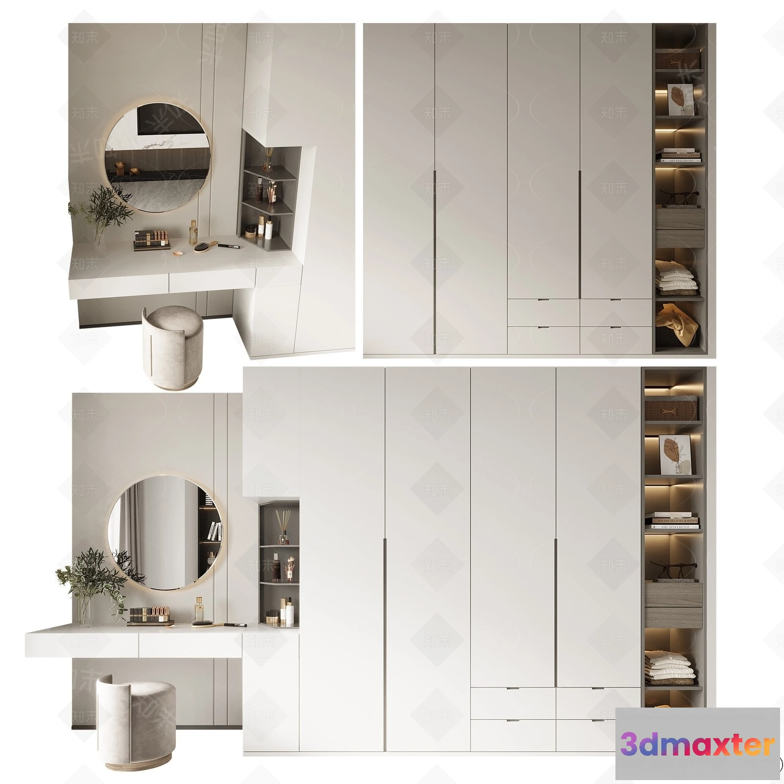 1371972 - Wardrobe 3D Models - 3D Furniture for Interior Design - 089 3D Max