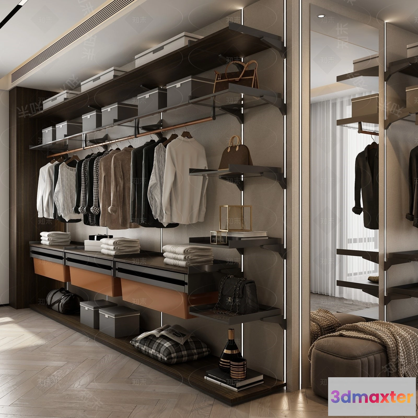 1373605 - Wardrobe 3D Models - 3D Furniture for Interior Design - 114 3D Max