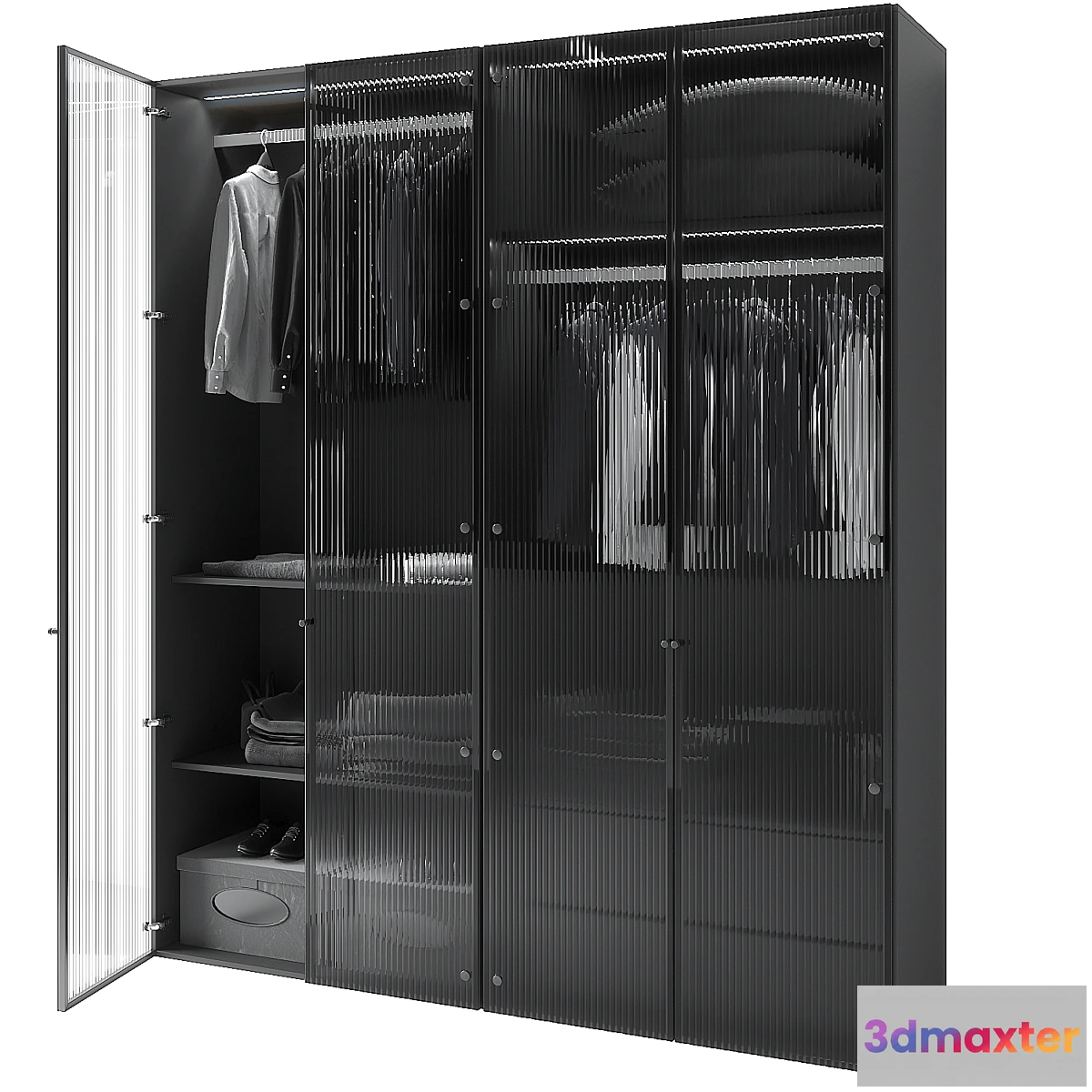 1397652 - Modern Glass Door Wardrobe 3D Max
