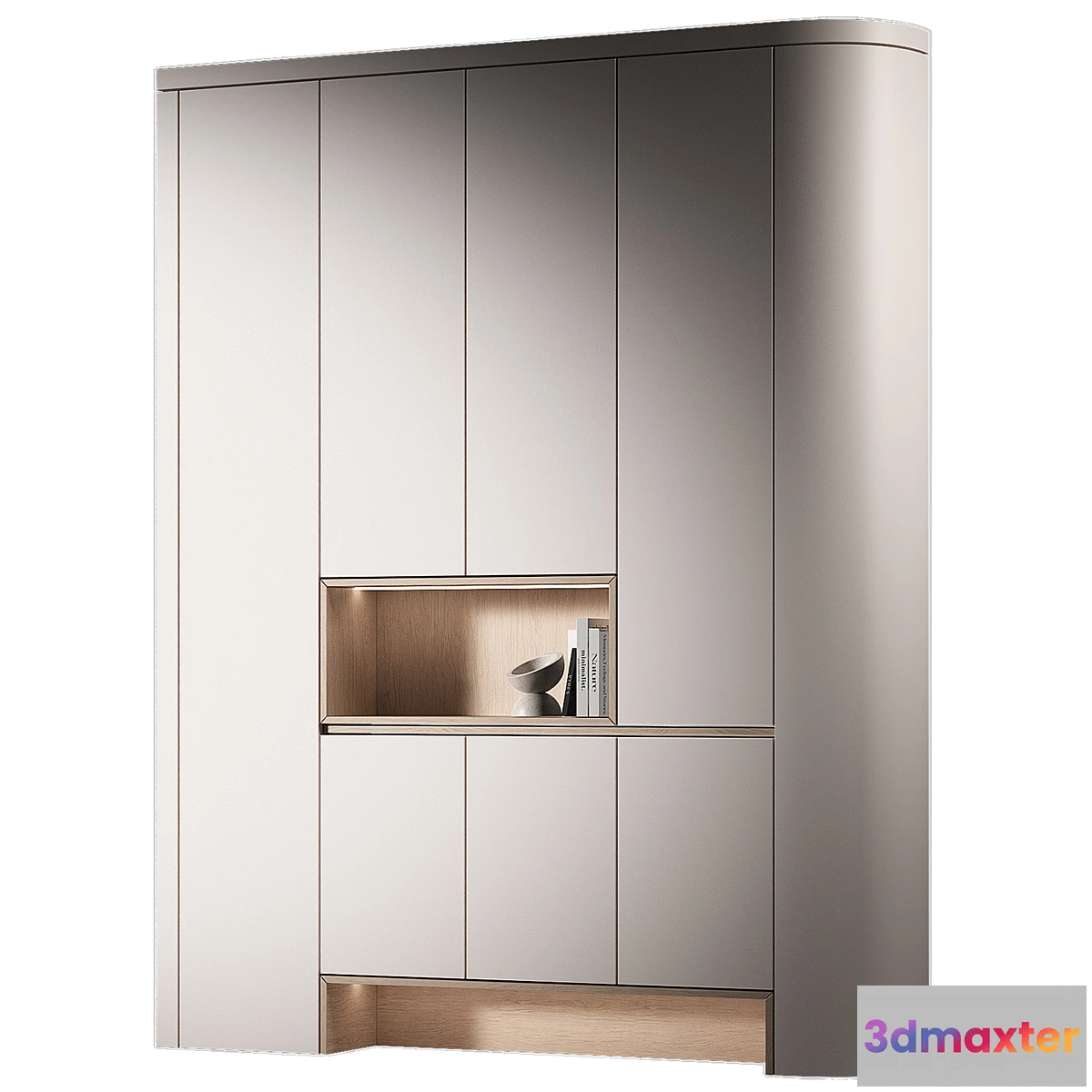 1404868 - Modular Rounded Cabinet Furniture. Minimal White Modern Wardrobe set 5. 3D Max