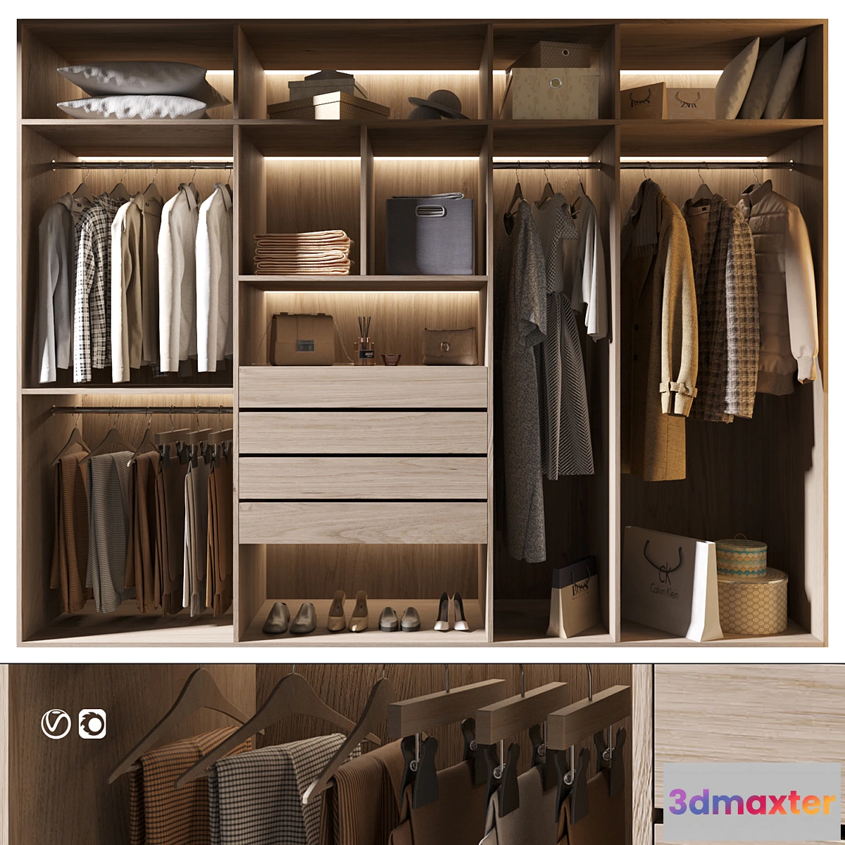 1443158 - Furniture Composition  550  Wardrobe 3D Max