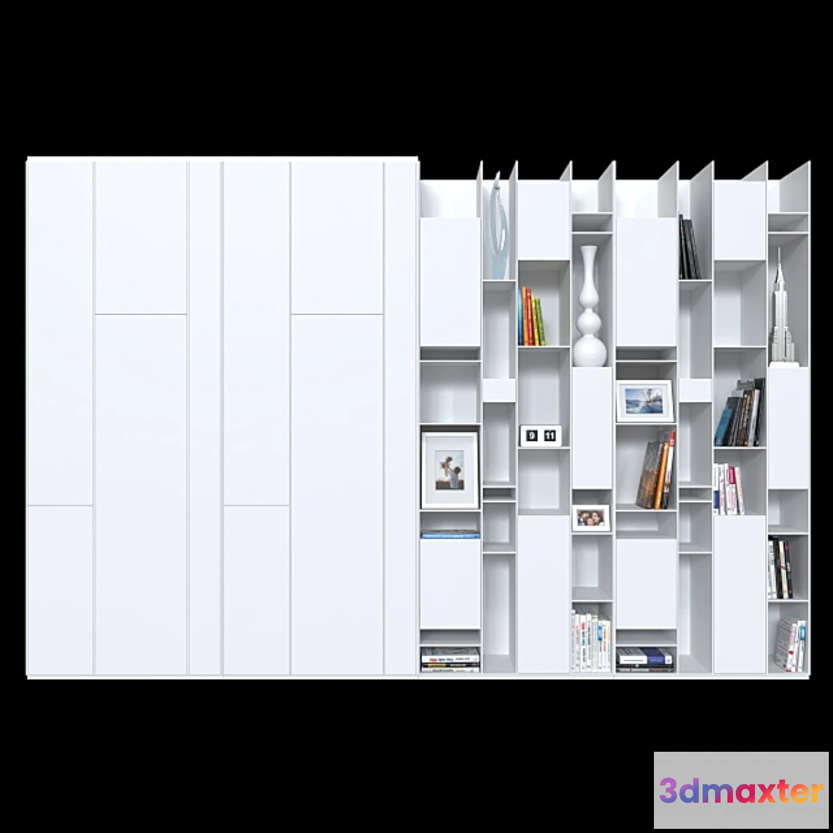 1470042 - Wardrobe and shelving MDF Italia Random. 3D Max