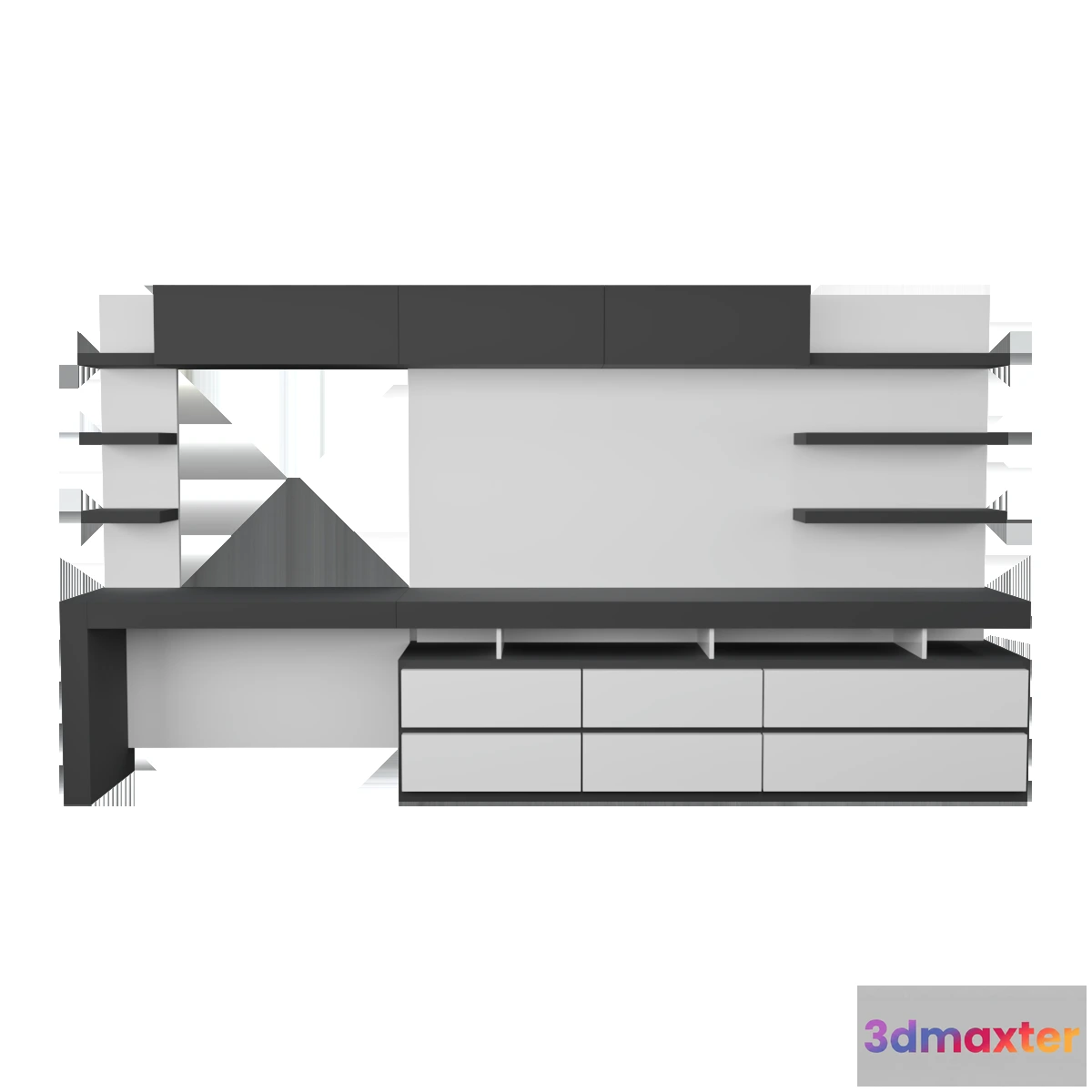1644376 - furniture - Rectangular cabinet 3D Max