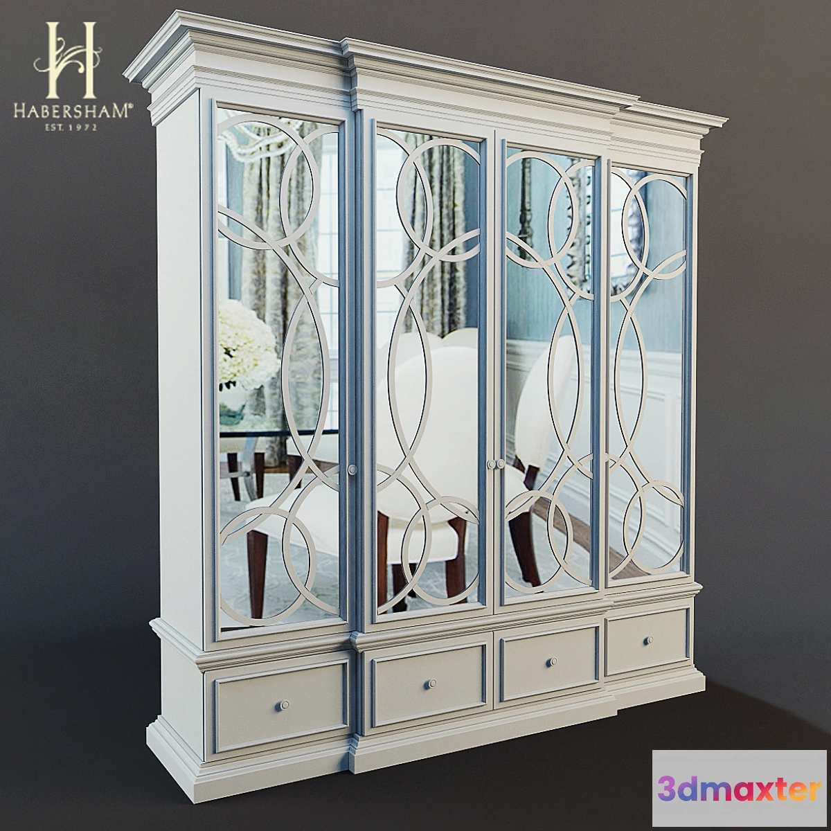 630405 - East Hampton Display Cabinet with Mirrored Doors