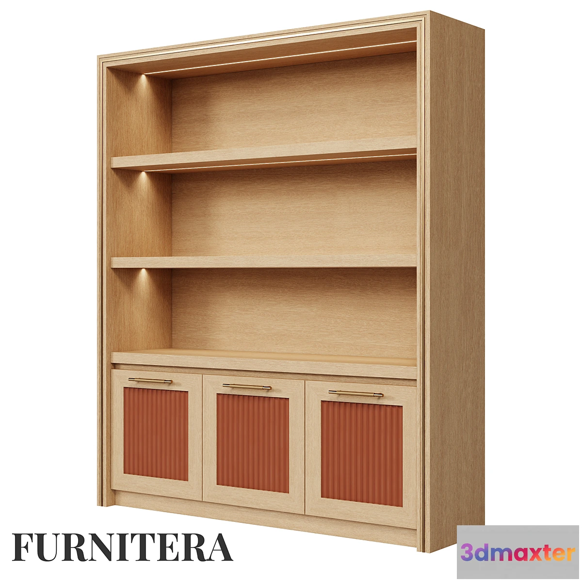 764337 - Bookcase Nolan in oak veneer