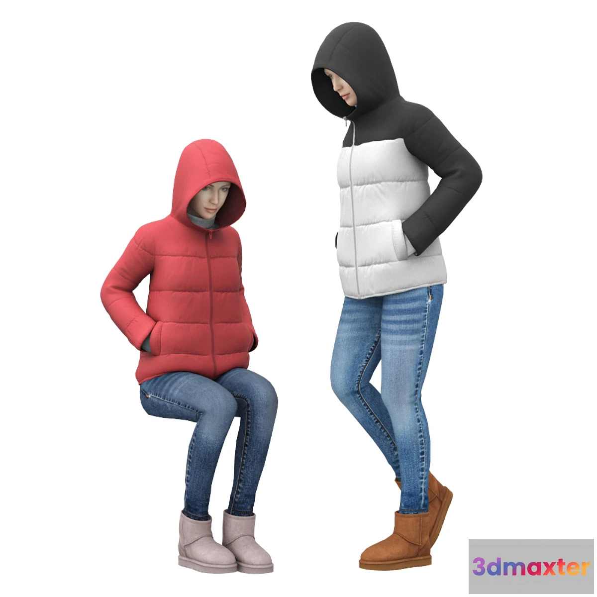 1327363 - Girl in a jacket with a hood 3D Max