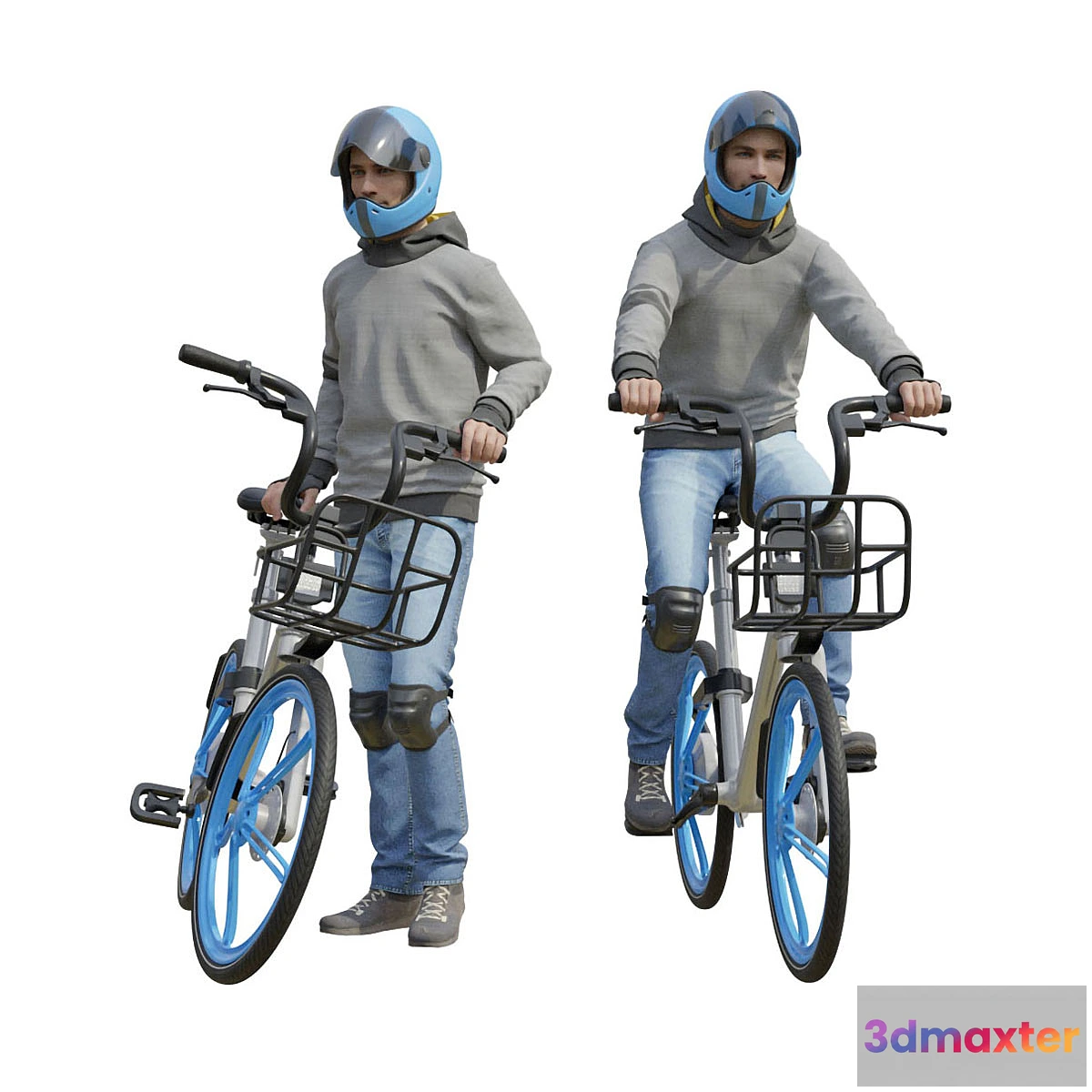 1441392 - Young man on a bicycle 3D Max
