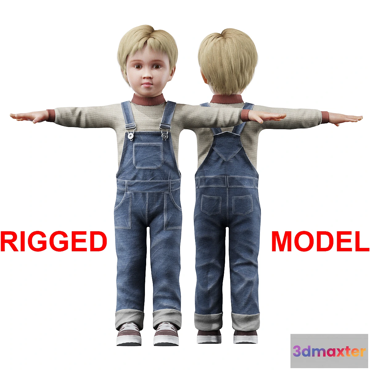 1442456 - Boy in denim overalls 3D Max