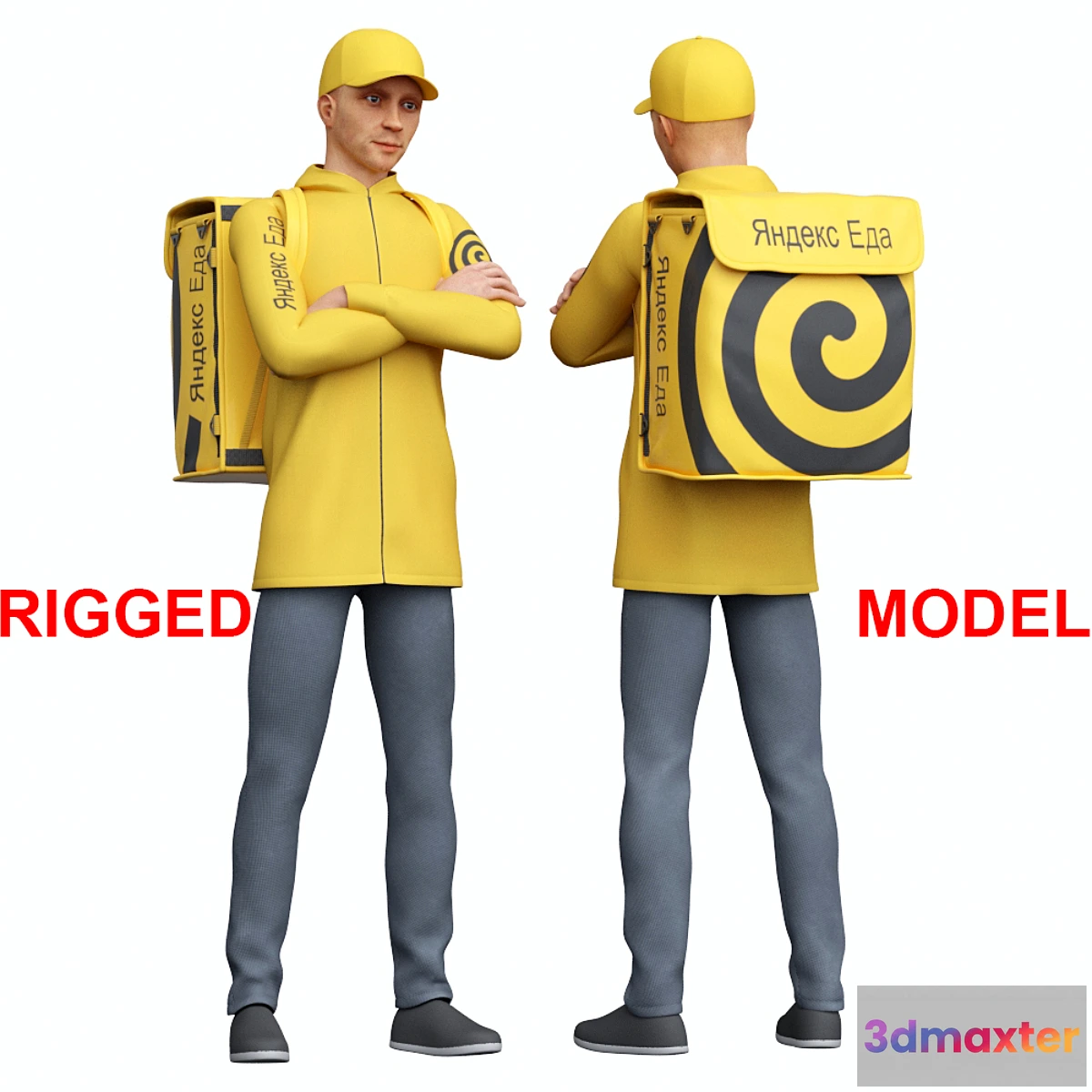 1445274 - Deliveryman. Yandex Food. 3D Max