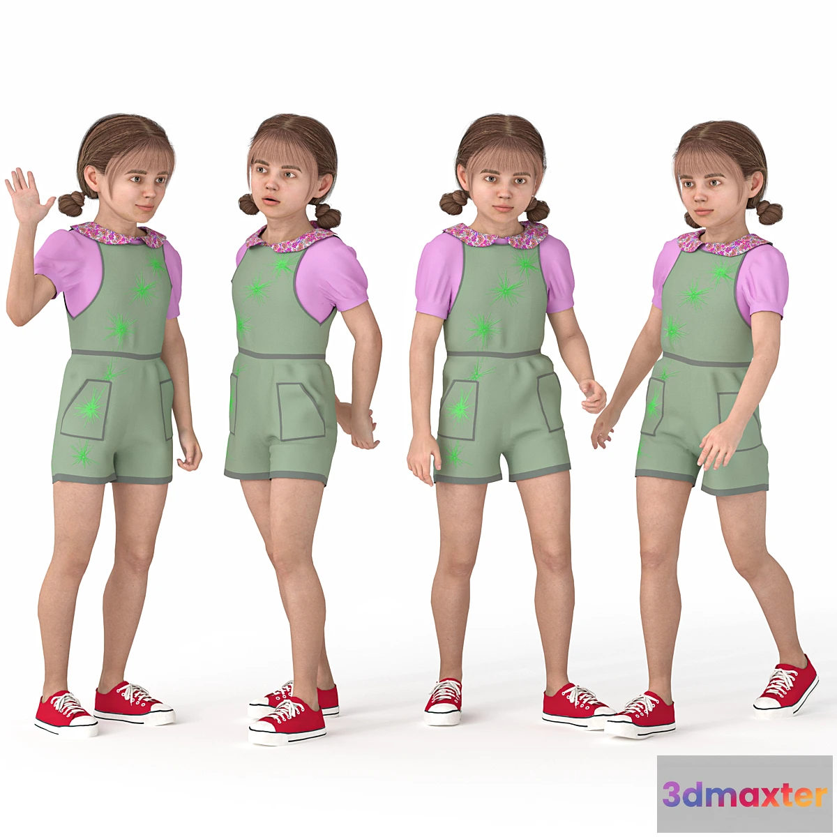 1471718 - Casual Kid Girl 04 Poses 3D Max