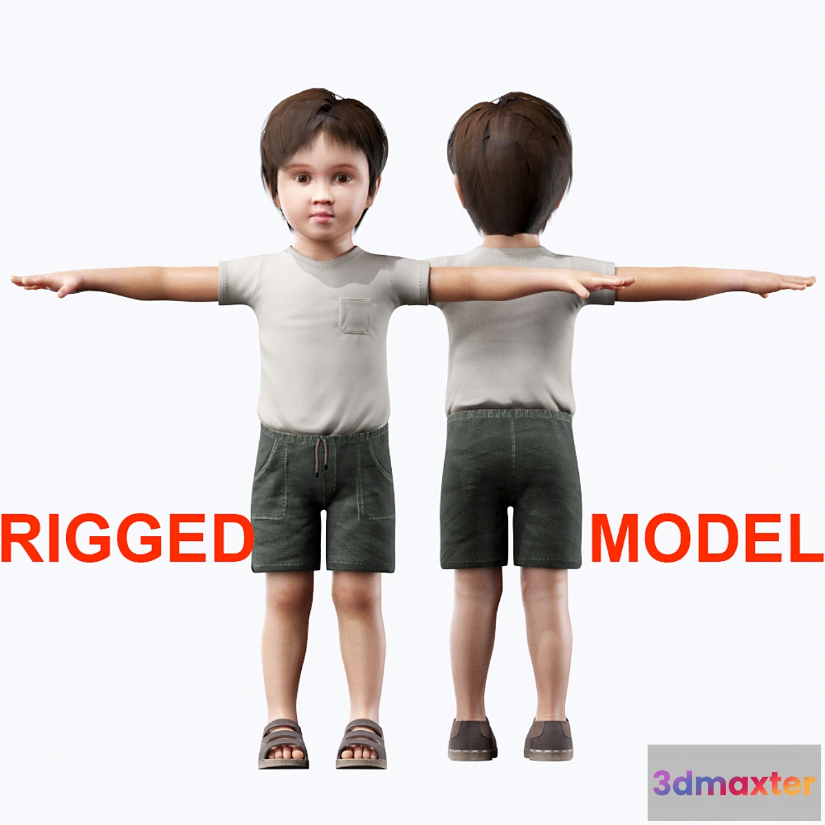 1473218 - Boy in a T-shirt and shorts. 3D Max