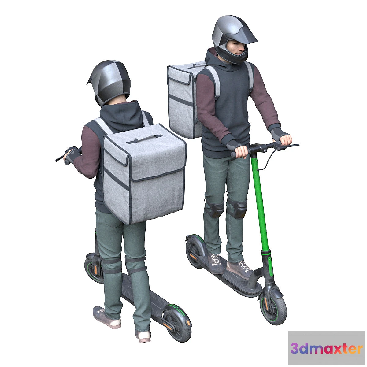 682186 - Delievery man on an electric scooter