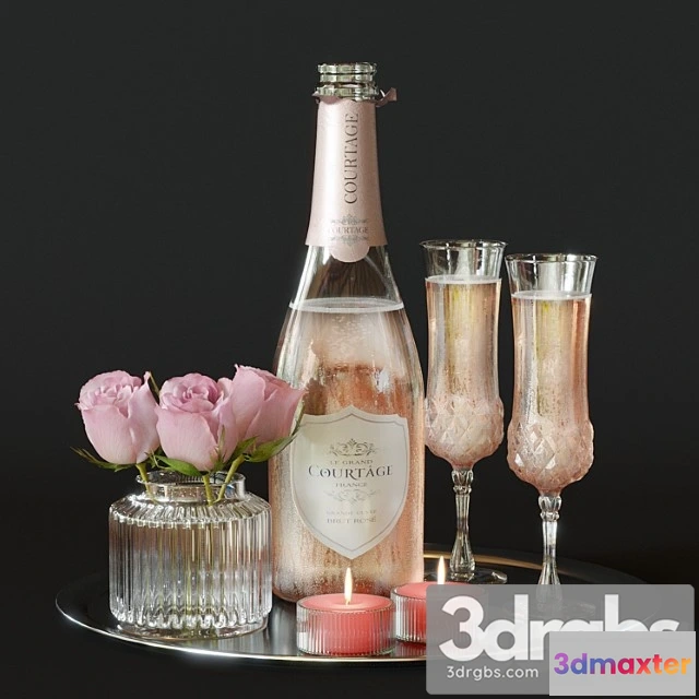 1042656 - Champagne with roses