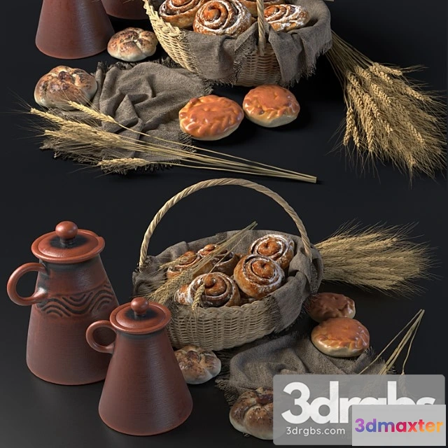 1042684 - Composition with buns in a wicker basket