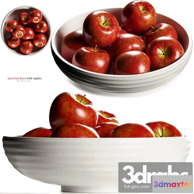 1042686 - Crate & barrel - holden speckled bowl with apples