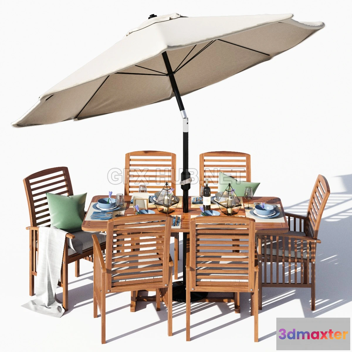 1075434 - Brown Acacia 7- Piece Dining Set (Corona 2013) - 208991