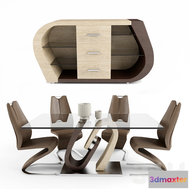 1079058 - Dining Room Set in Oak and Walnut - 212615