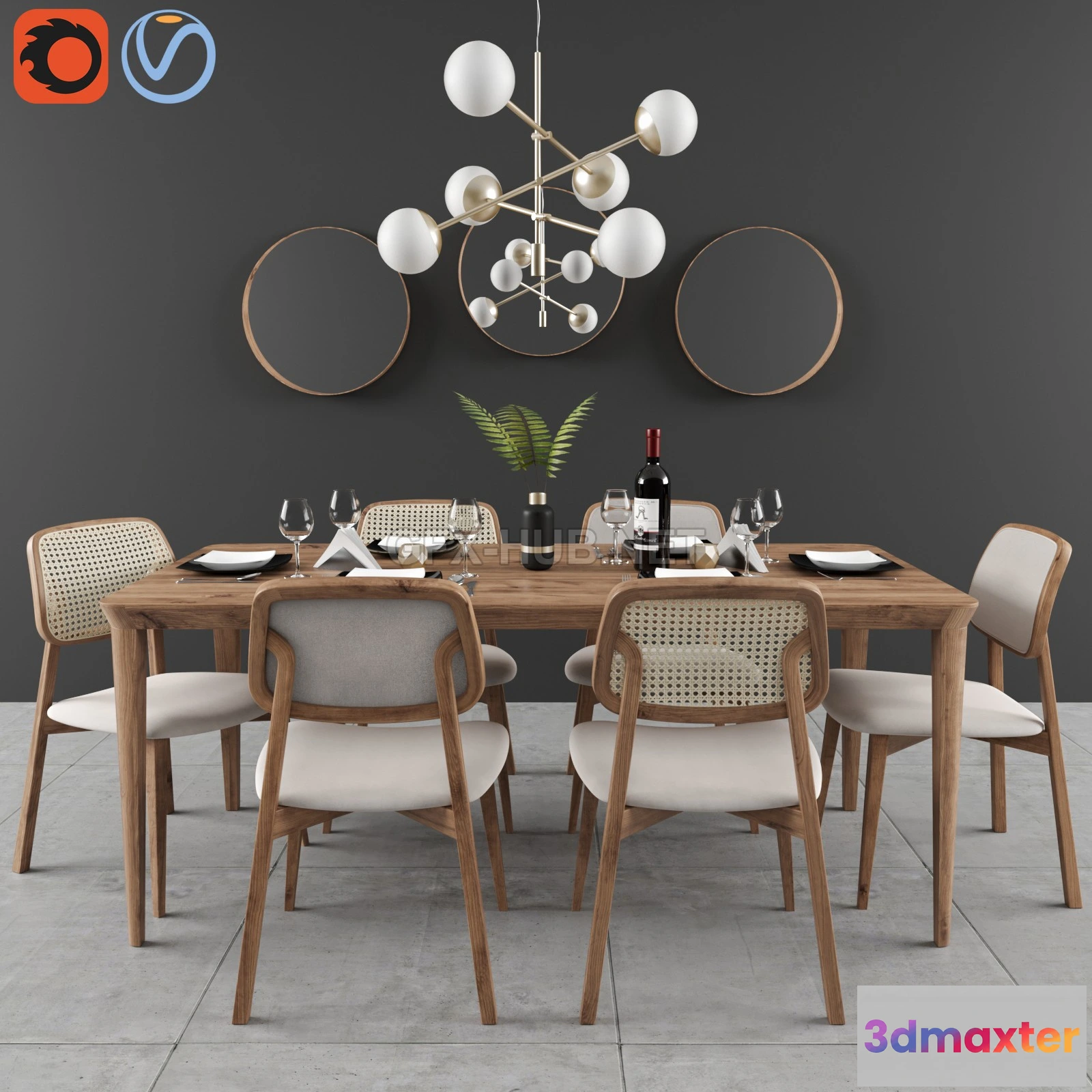 1079066 - Dining set Lider with mirror ESPELHO LIP - 212623