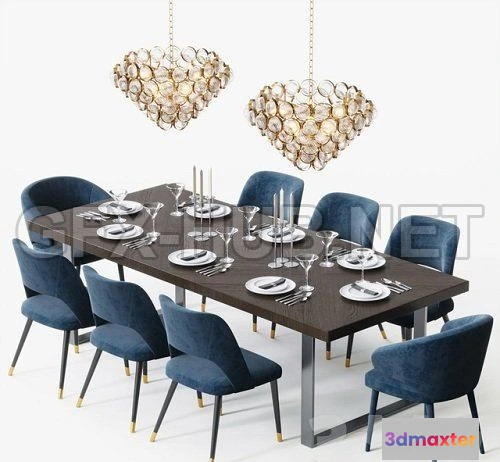 1079904 - Eichholtz Dining Set 3D Model - 213461
