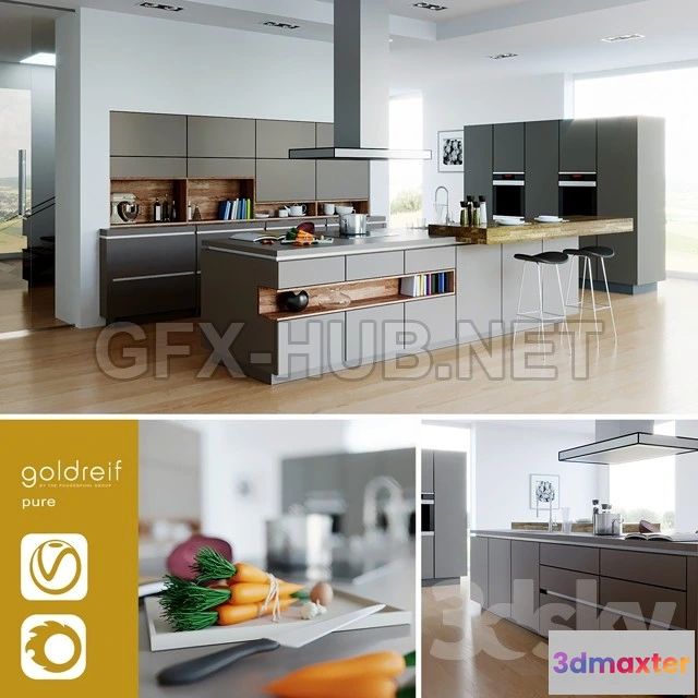 1082026 - Goldreif by Poggenpohl Pure Kitchen (vray + corona) - 215583