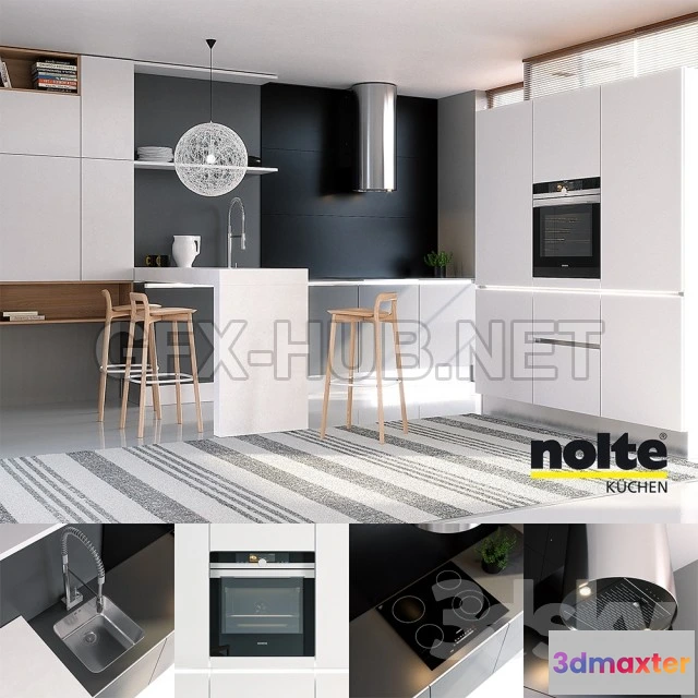 1084366 - Kitchen NOLTE Glas Tec Satin + Sigma Lack (vray GGXcorona PBR) - 217923