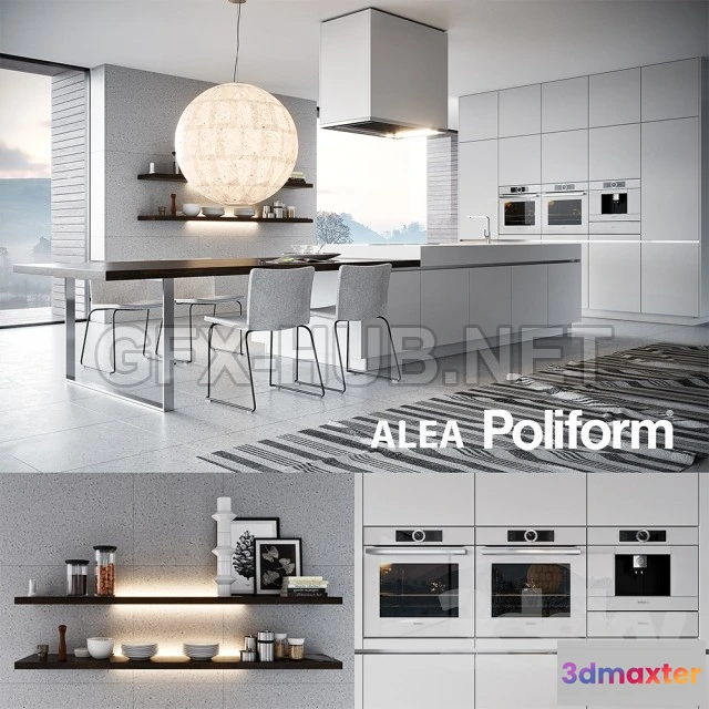 1084382 - Kitchen Poliform Varenna Alea 3 (vray GGXcorona PBR) - 217939