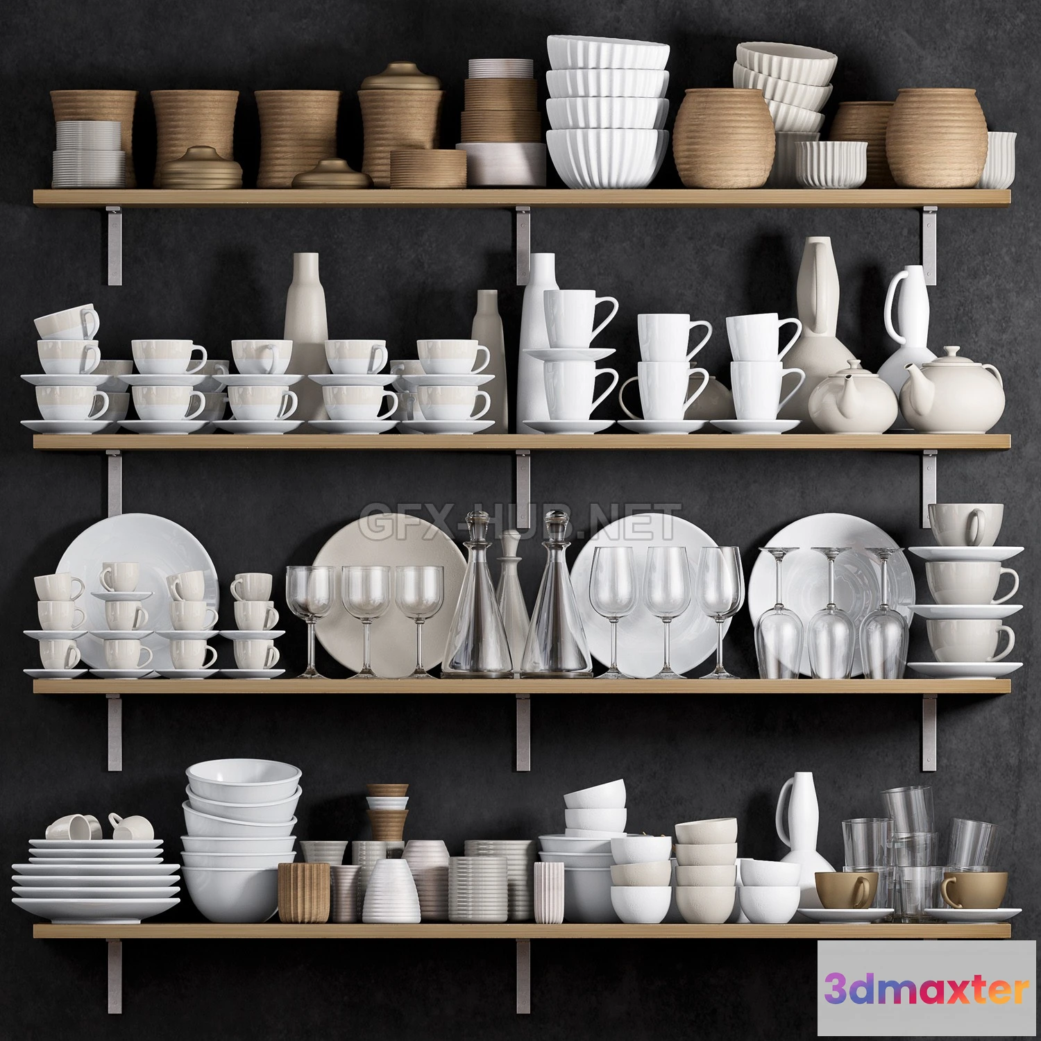 1084422 - KITCHEN SHELF WITH UTENSILS 3d Model - 217979