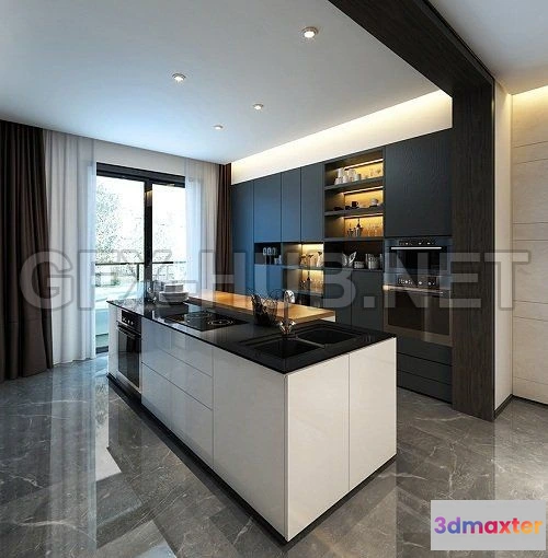 1087046 - Modern Kitchen Cabinet Restaurant Combination - 220603