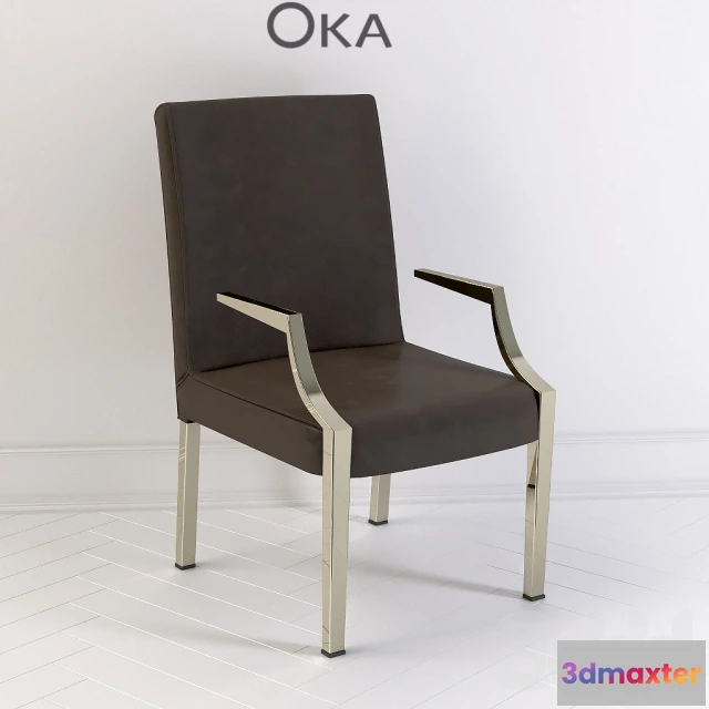 1087950 - Oka Leather dining chair with arms - 221507