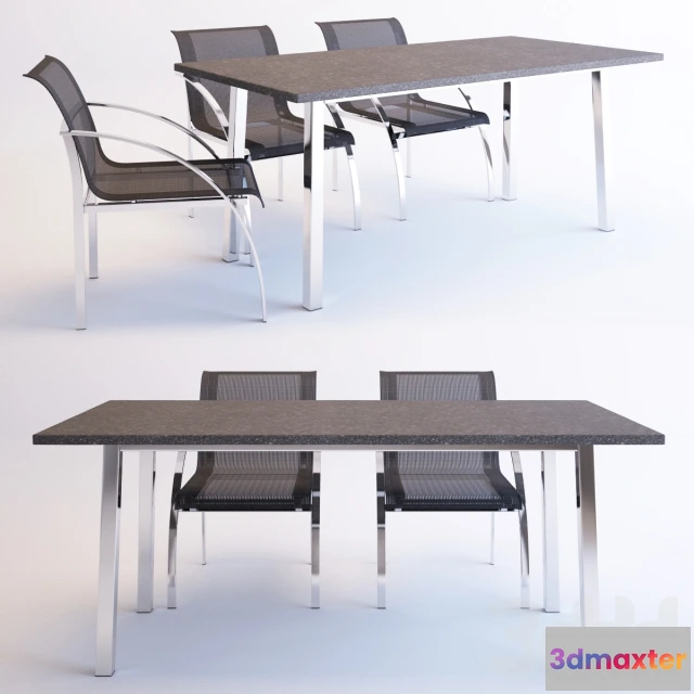 1090108 - Renava Toluca Outdoor Black Dining Set - 223665