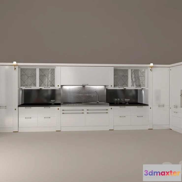 1280878 - Scavolini_Baccarat Laccata Lucida Bianca 3D Max