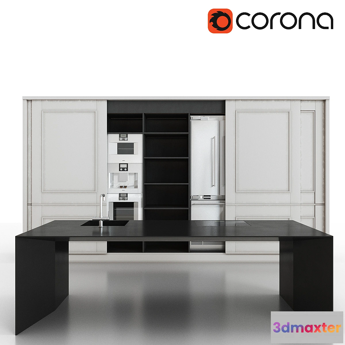 1281434 - Modern Kitchen Invisible Table 3D Max