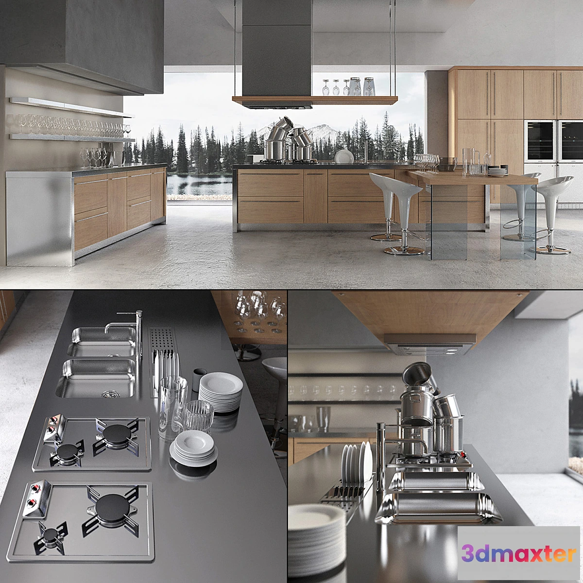 1283450 - Contemporary kitchen 02 - No.2 3D Max
