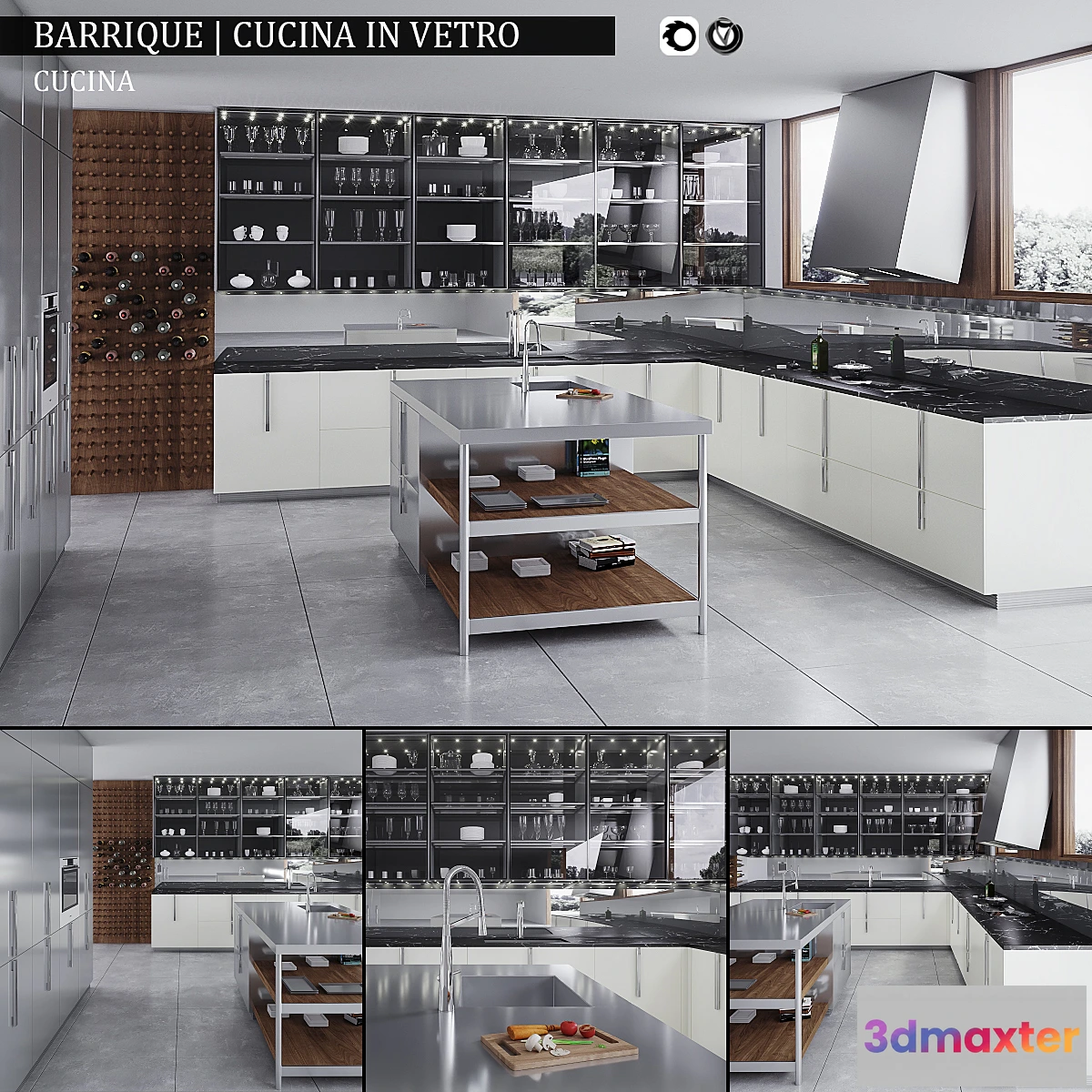 1290257 - Kitchen Barrique Cucina in vetro - No.2 3D Max