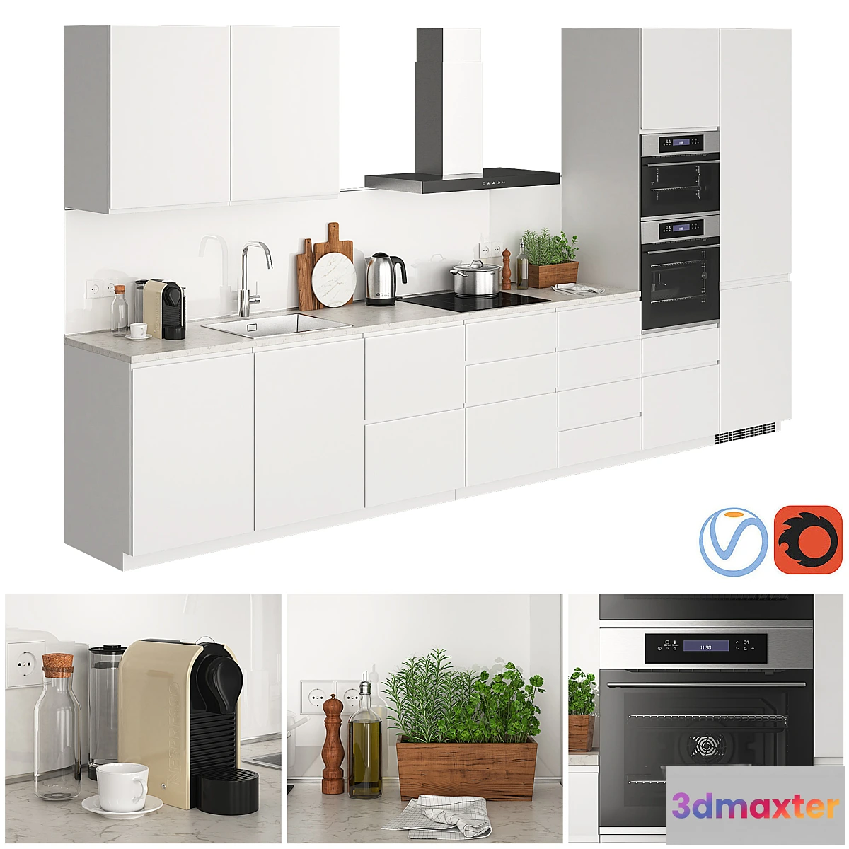 1293928 - Ikea Metod Voxtorp Glossy White 3D Max