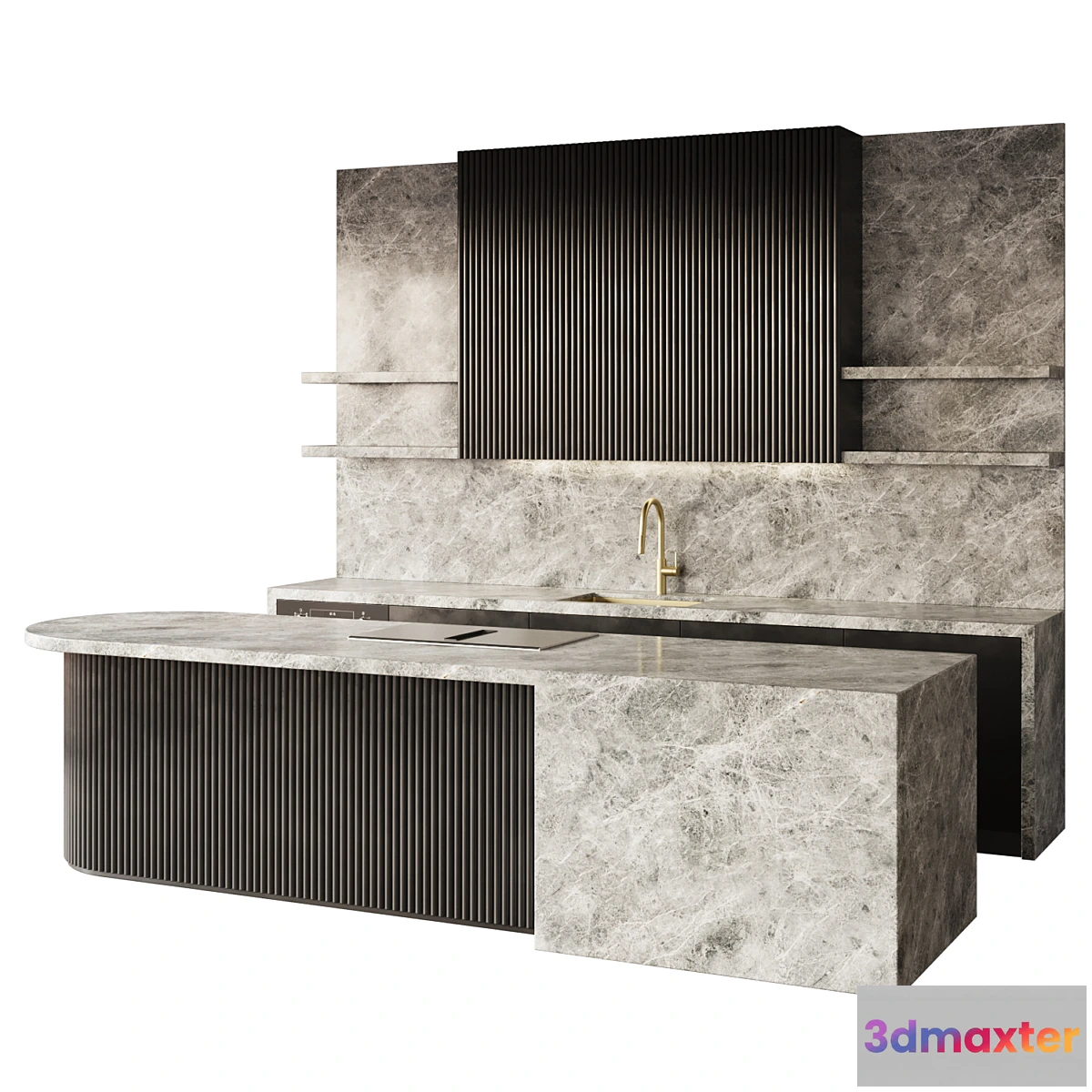 1306411 - Modern style kitchen with island Kitchen 09 3D Max