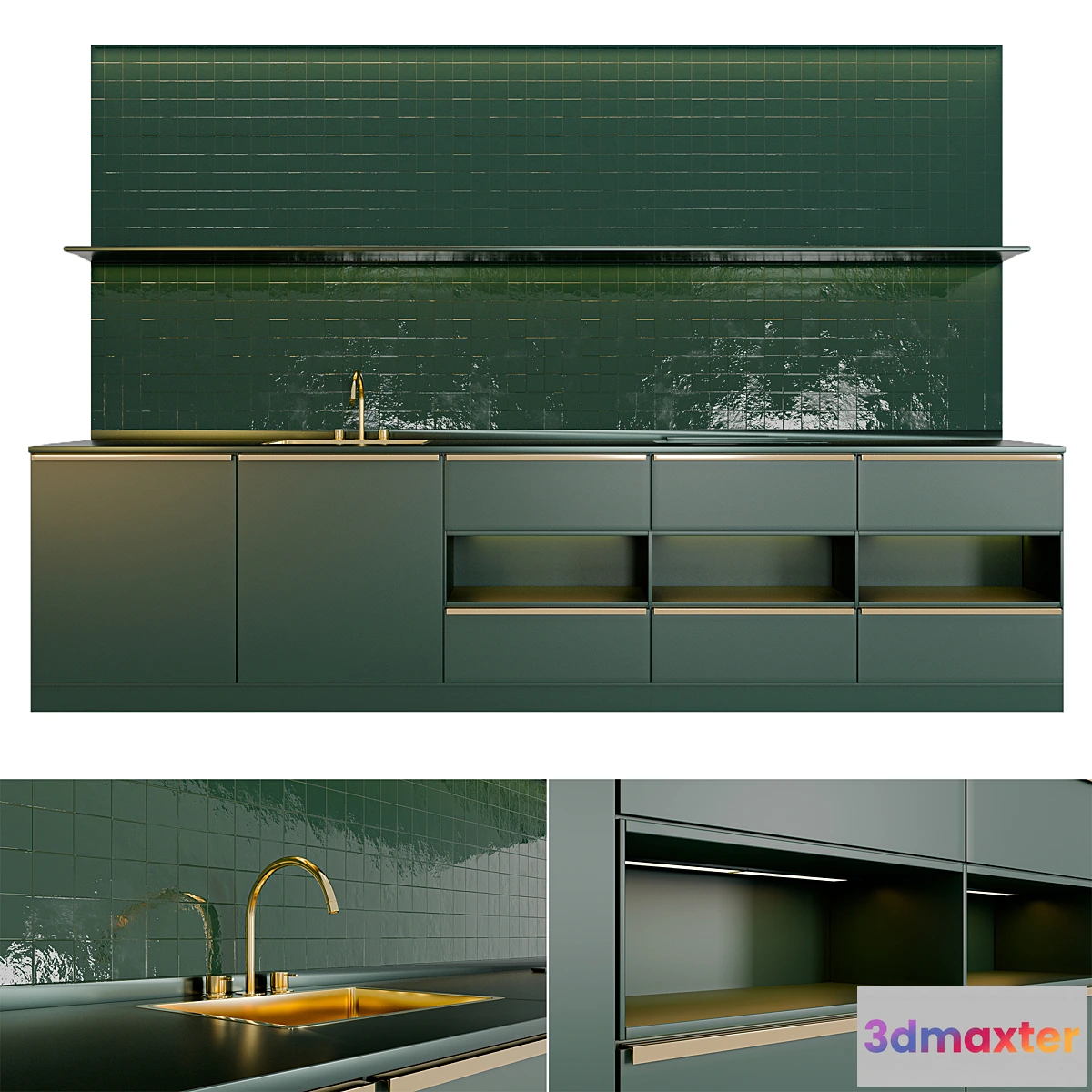 1307032 - Green kitchen - No.2 3D Max