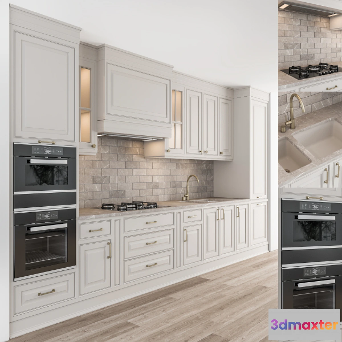 1316180 - Kitchen NeoClassic - Cream Set 28 3D Max